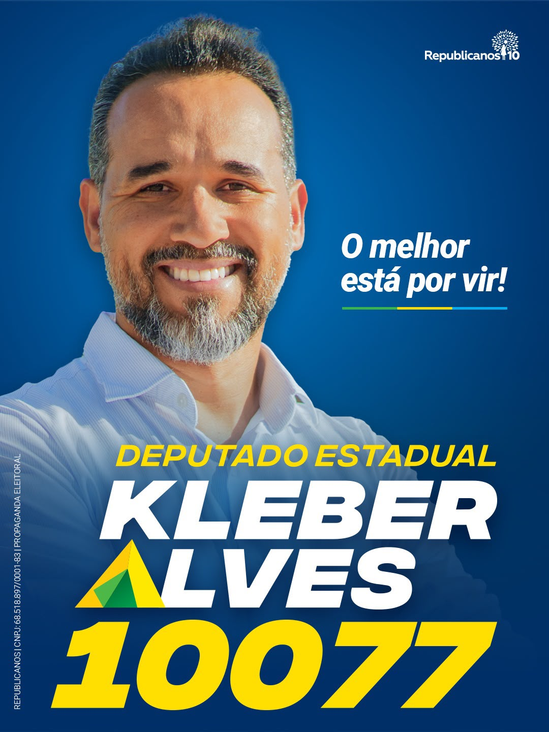 Foto oficial da campanha de Kleber Alves, candidato a deputado estadual número 10077